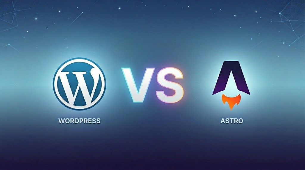 The WordPress logo versus the Astro logo