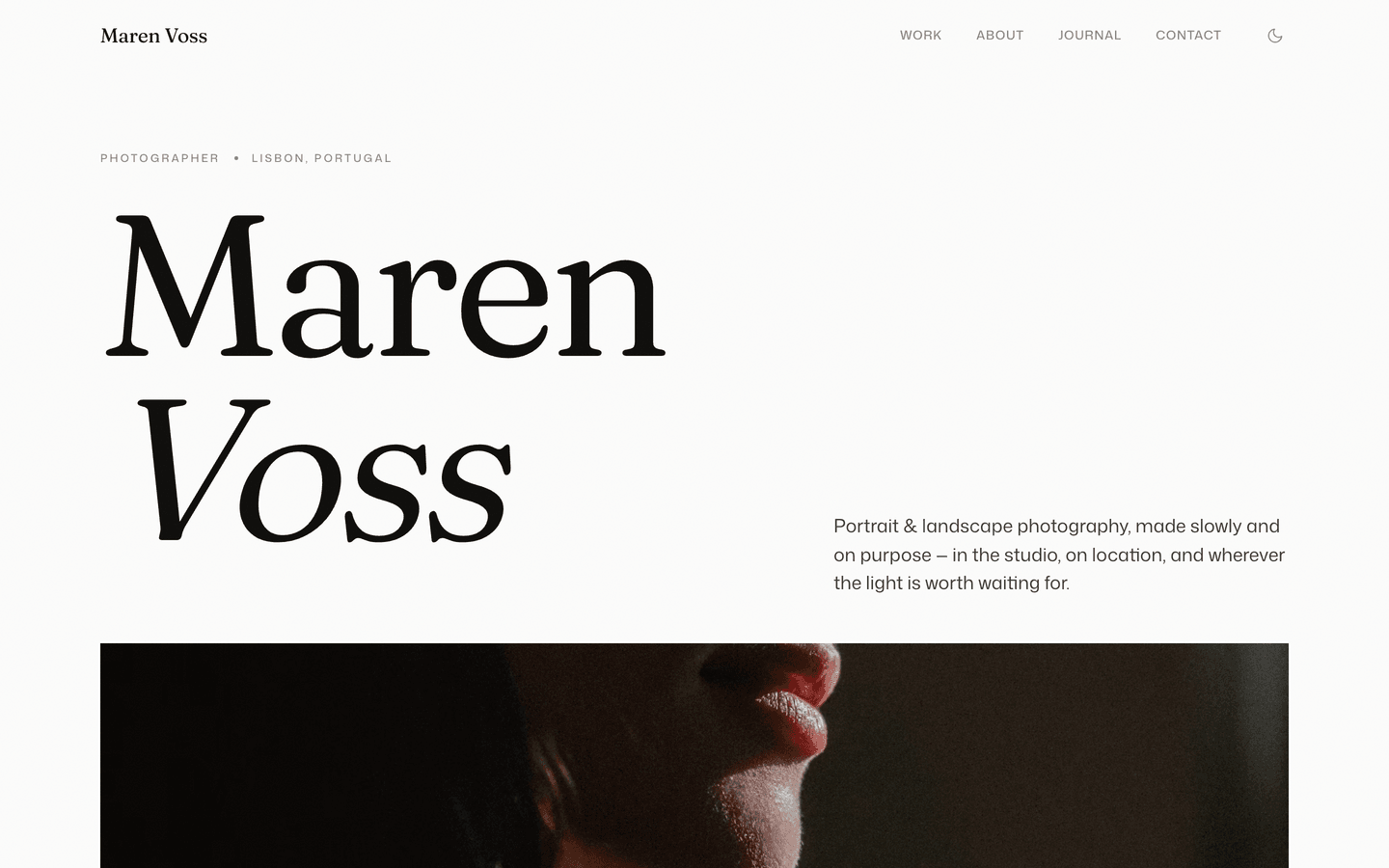 Aperture theme - homepage preview