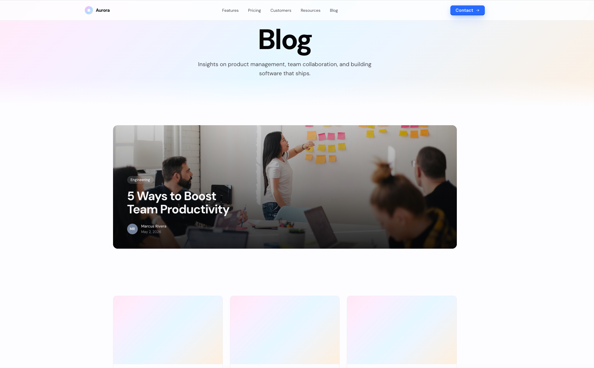 Aurora — Blog index