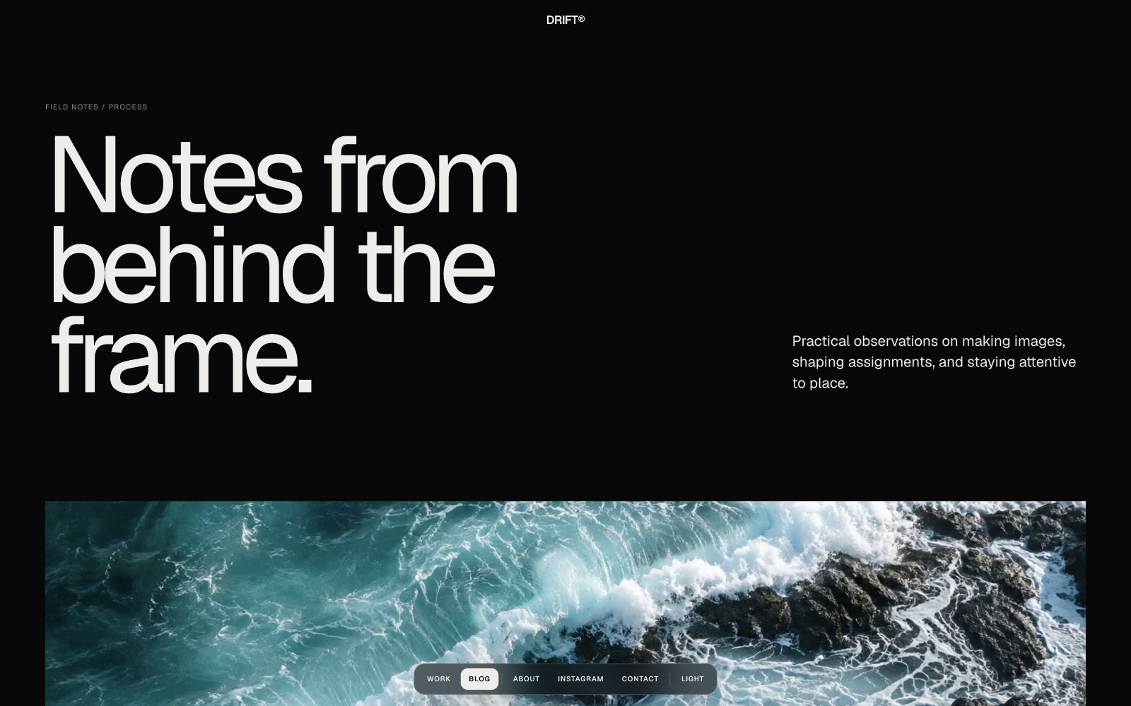 Drift - Optional editorial blog