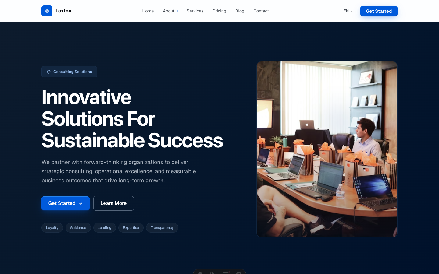 Enterprise theme — homepage preview