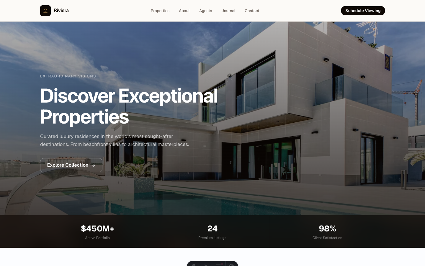 Estate theme — homepage preview
