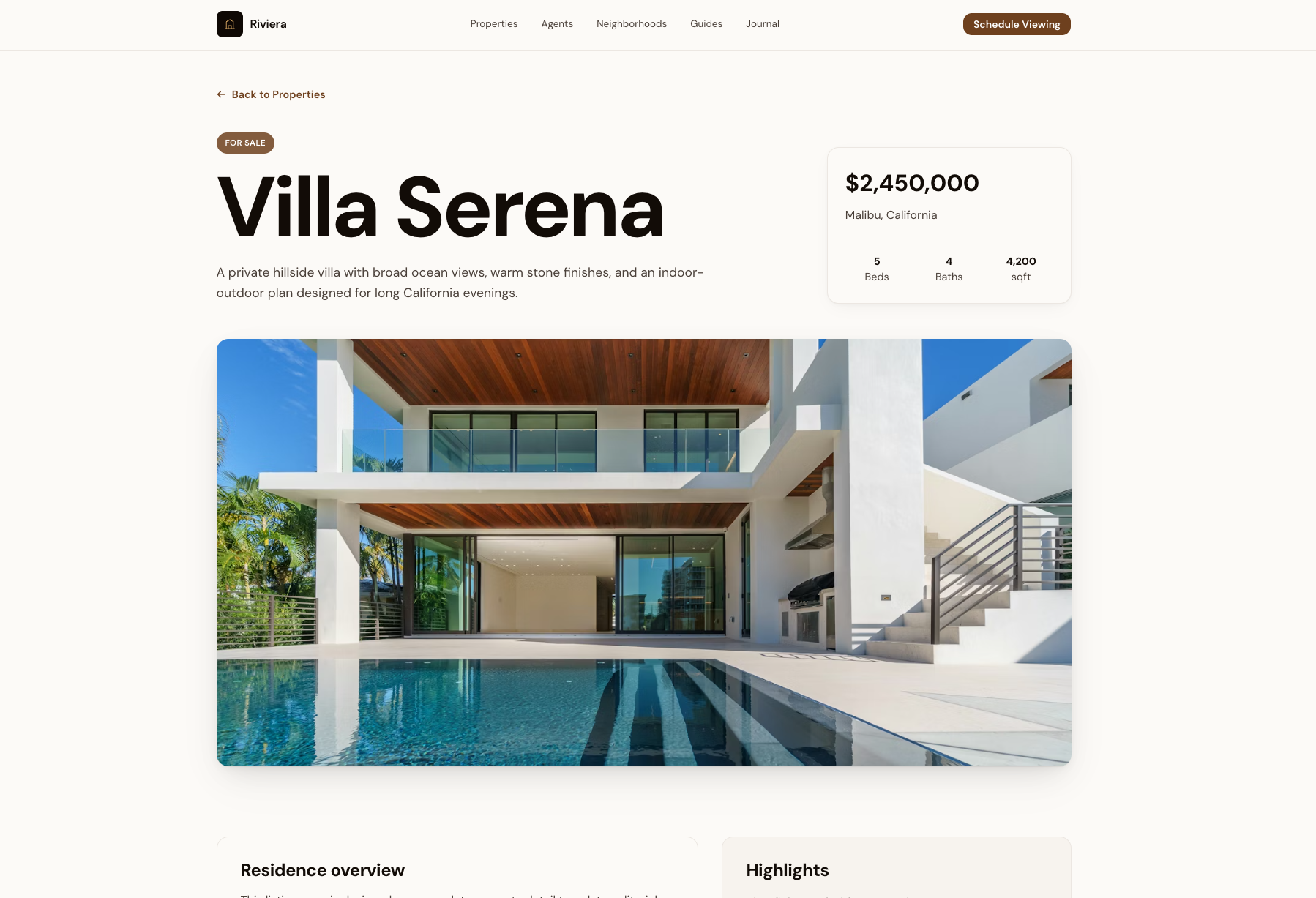 Estate — Property detail page