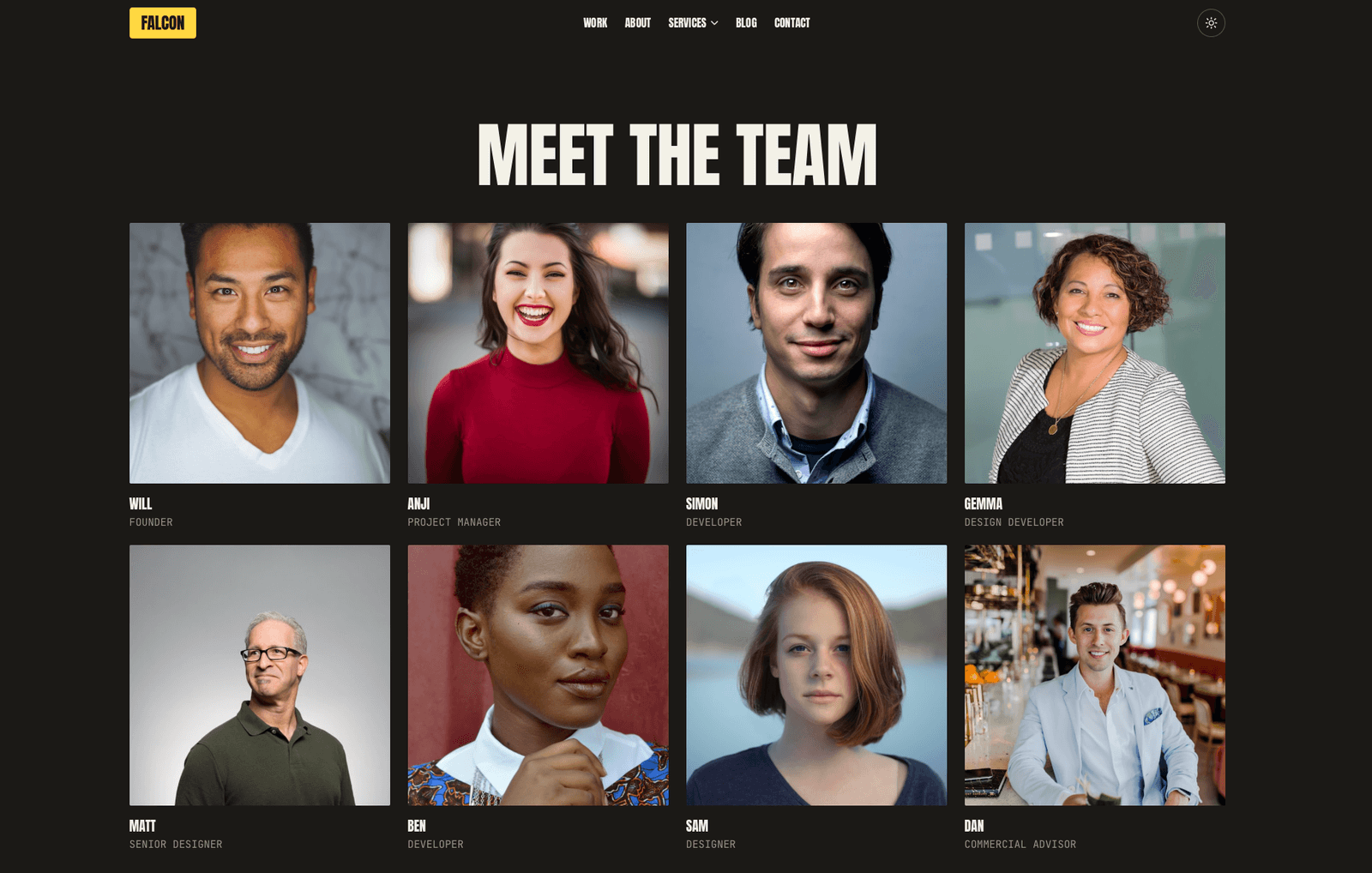 Falcon — Meet the team grid