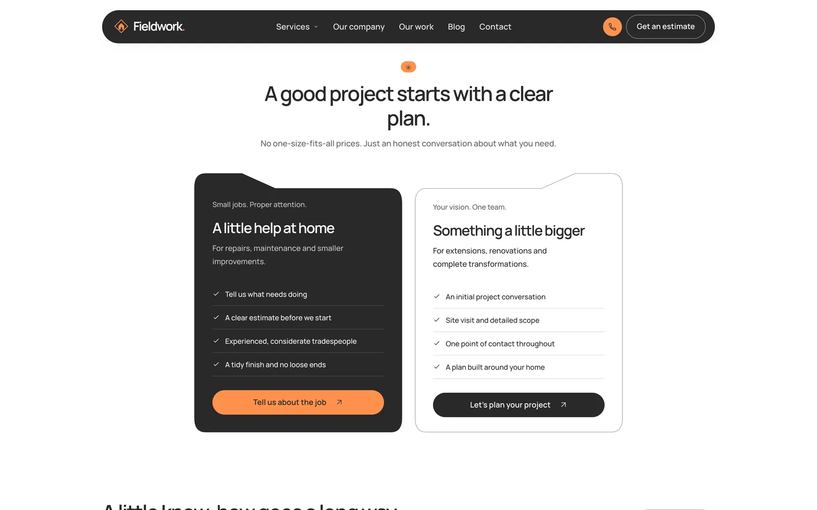 Fieldwork Next.js template - Two estimate paths