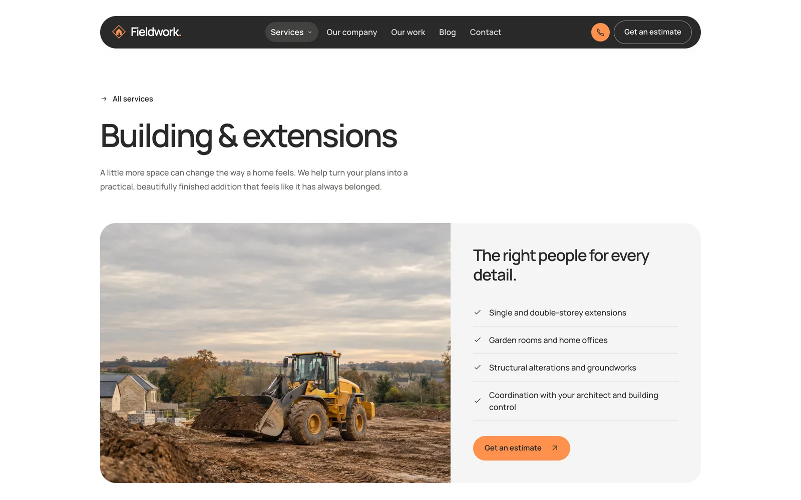Fieldwork Next.js template - Service page