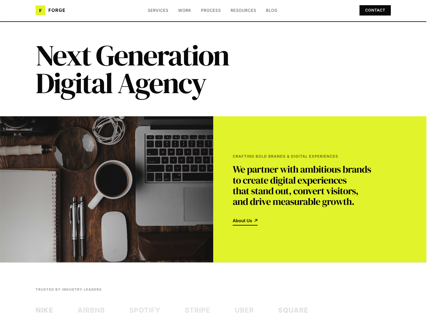 Forge theme — homepage preview