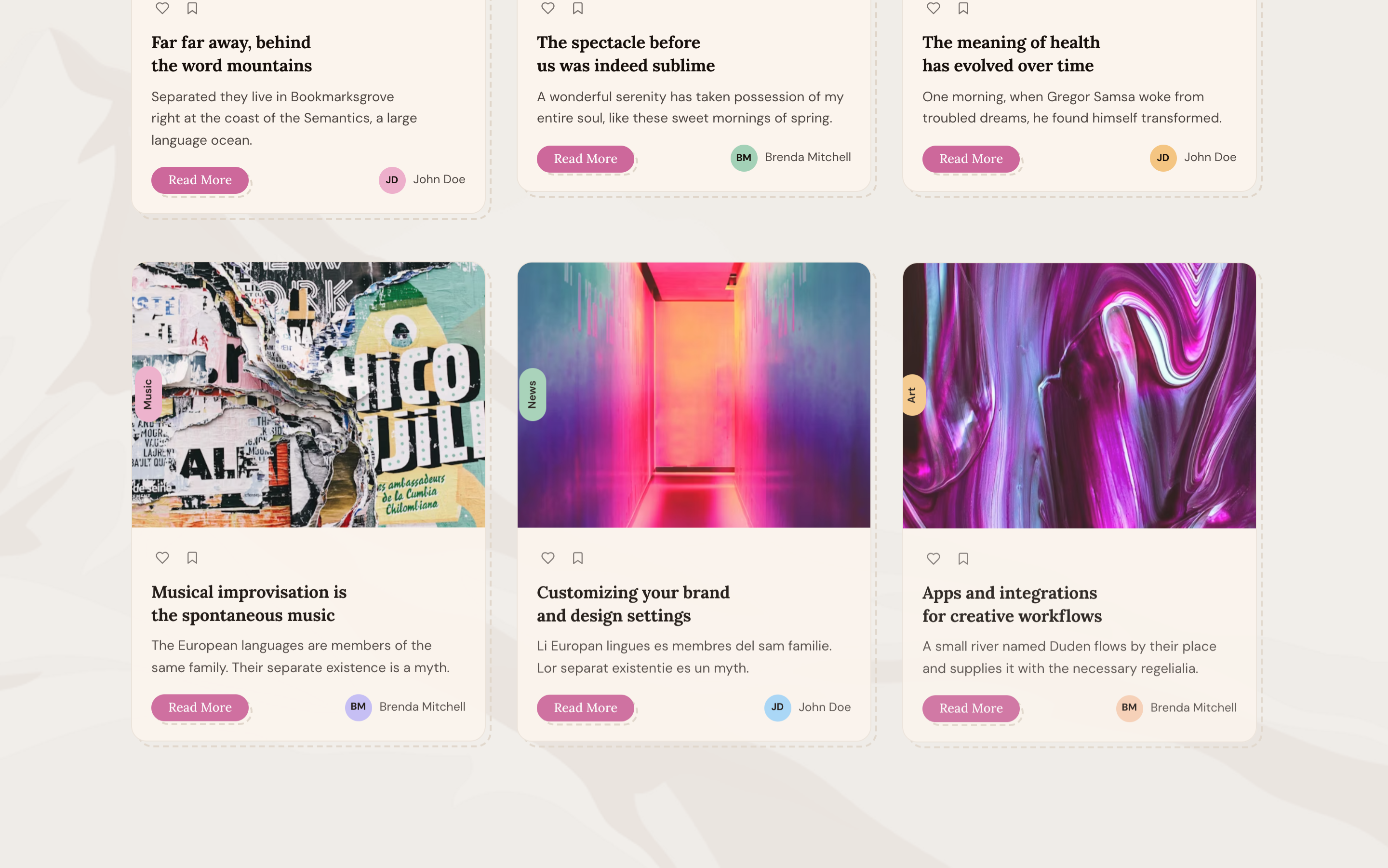 Muse — Mid-page sections