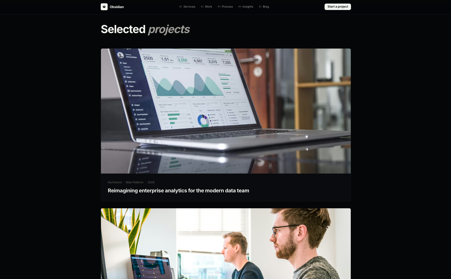 Obsidian — Work case studies