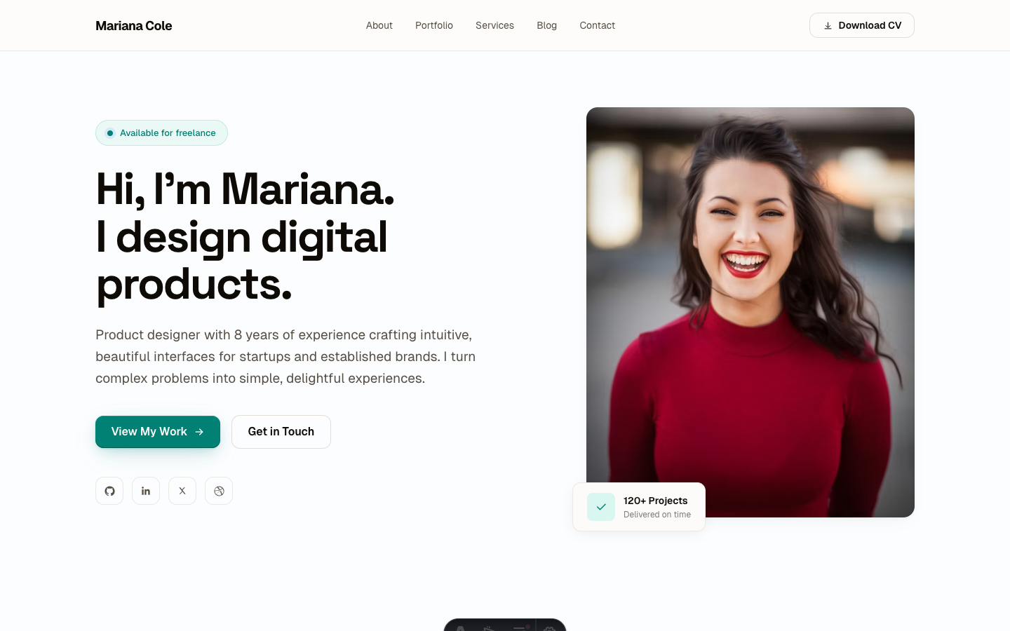 Persona theme — homepage preview