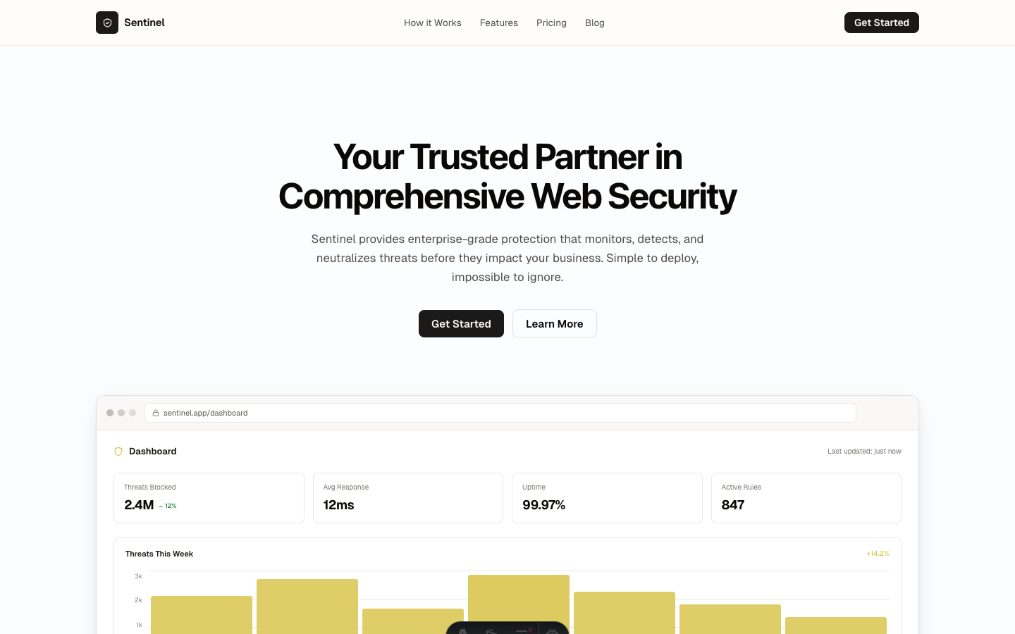 Shield theme — homepage preview