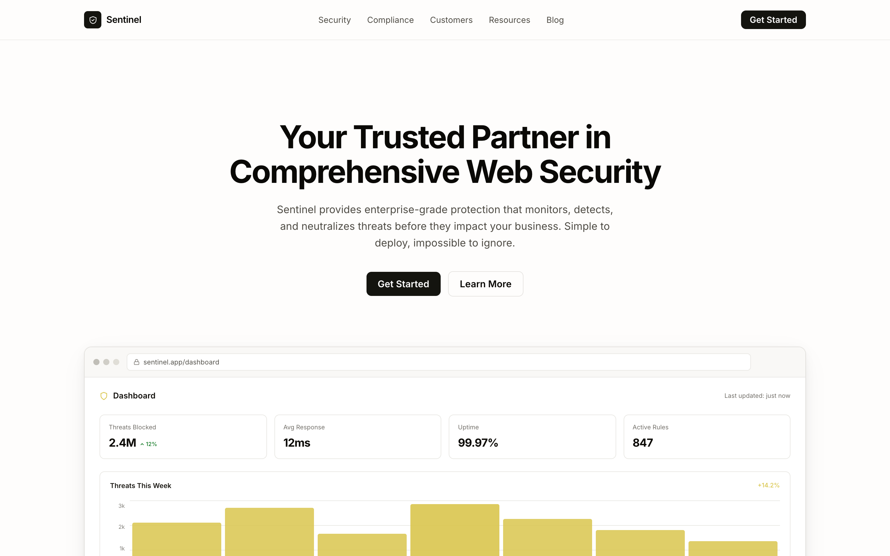 Shield — Homepage hero