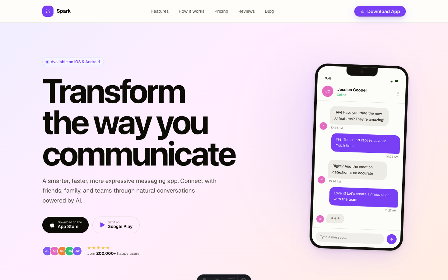 Spark theme — homepage preview