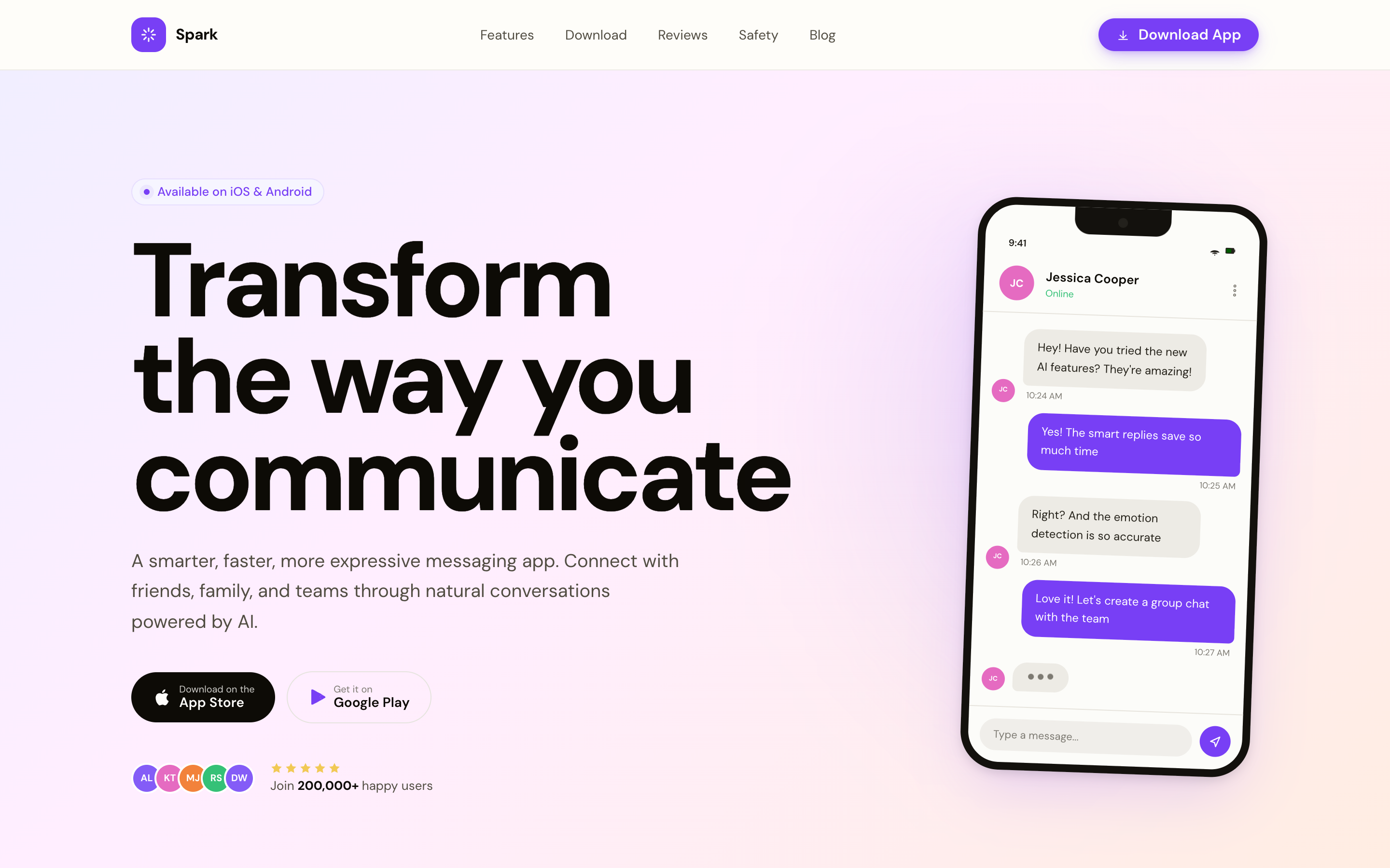 Spark — Homepage hero