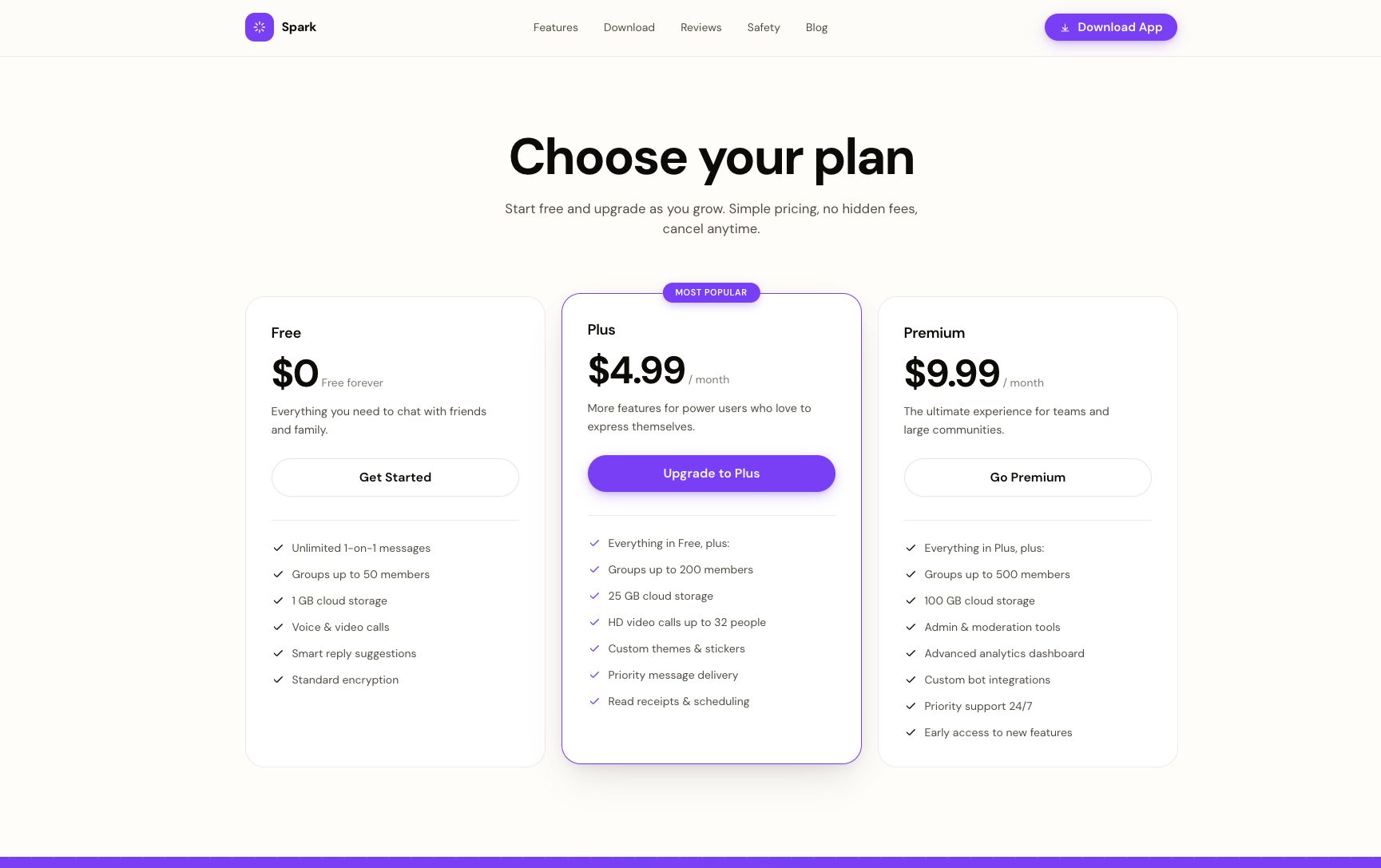 Spark — Pricing