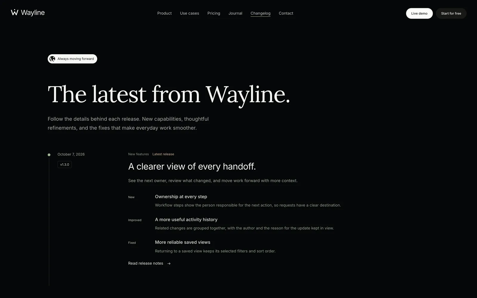 Wayline - Changelog